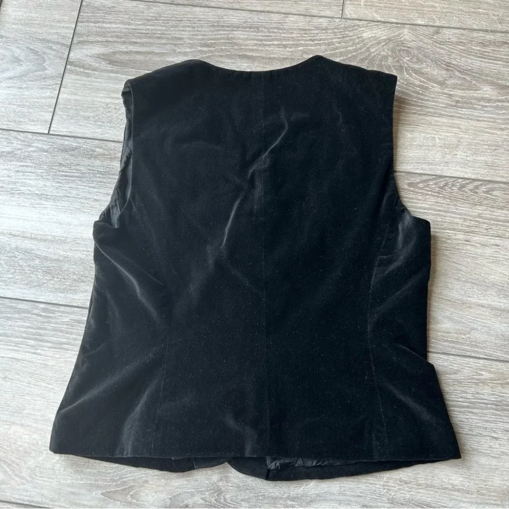 Vintage 90s Susan Bristol Embroidered Velvet Waistcoat Vest - Picture 7 of 11